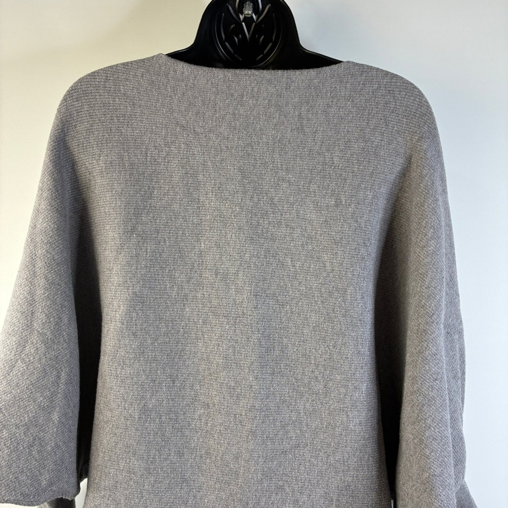 Heathmoor Womens Grey Ribbed Batwing Boatneck Sweater Oversized S/M Heathered‎ - Picture 11 of 16